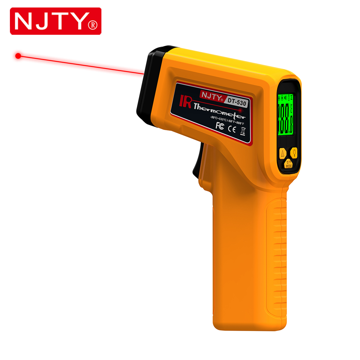 Industrial Laser Thermometer Gun - NJTY Kızılötesi Termometre Lazer Temassız Sıcaklık