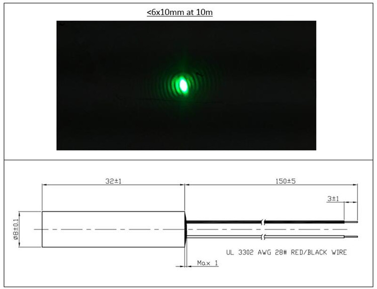 Industrial Laser Operator - D8x32mm Düşük Çalışma Sıcaklığı 0.5mW 1mW