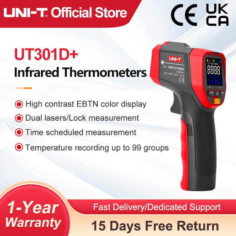 Industrial Laser Thermometer Gun - UNI-T dijital kızılötesi termometre UT303D +