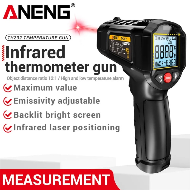 Industrial Laser Thermometer Gun - ANENG TH202 Endüstriyel El Termometreleri Araba