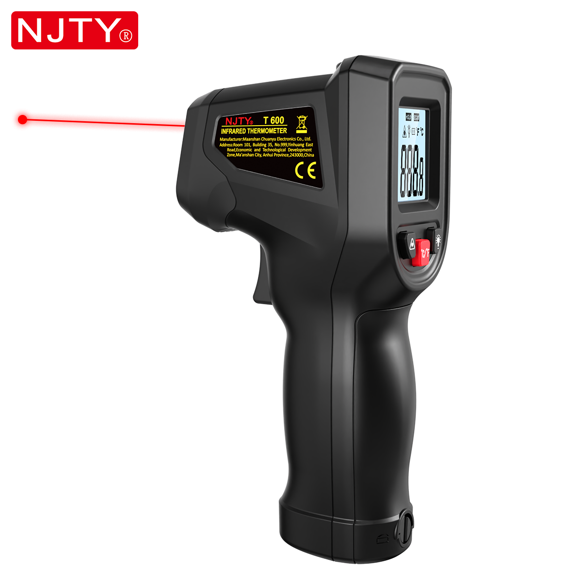 Industrial Laser Thermometer Gun - NJTY T600 Kızılötesi Termometre Tabancası Temassız