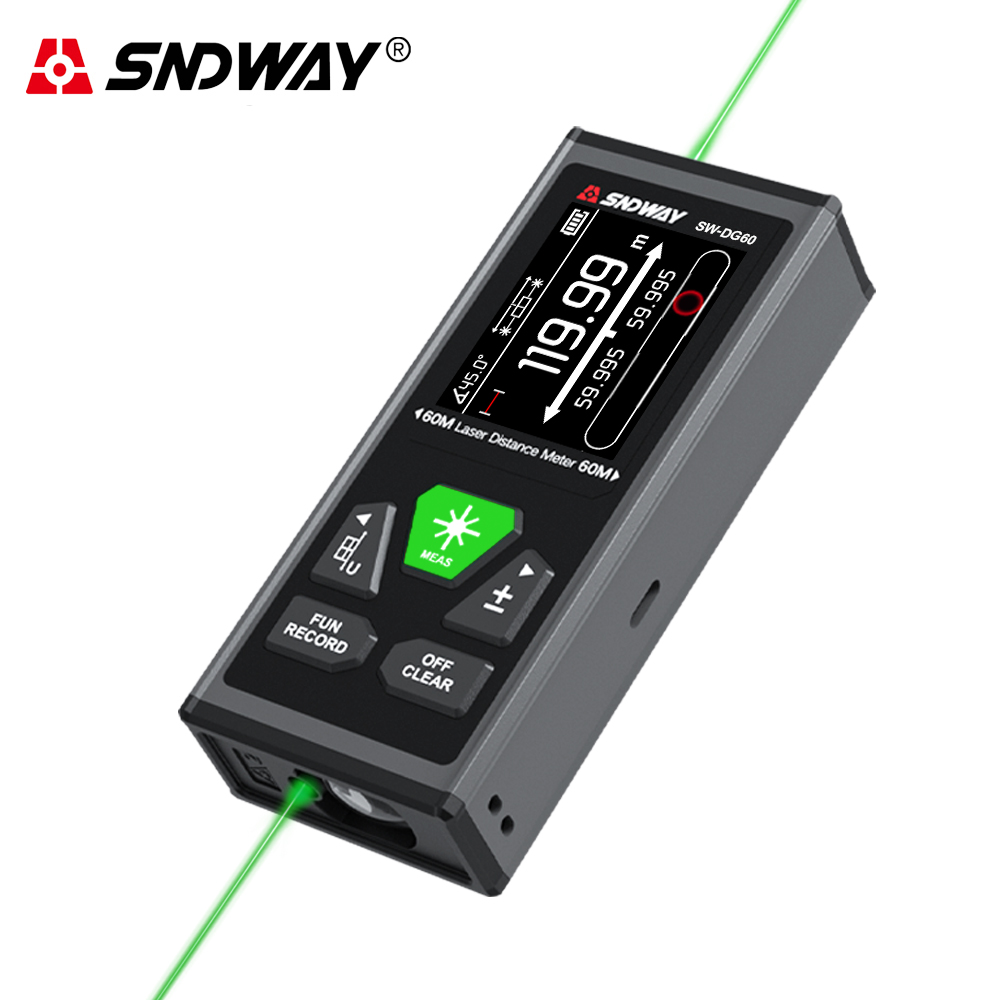 Industrial Laser Tape Measure - SNDWAY Çift Lazer Mesafe Ölçer Şarj