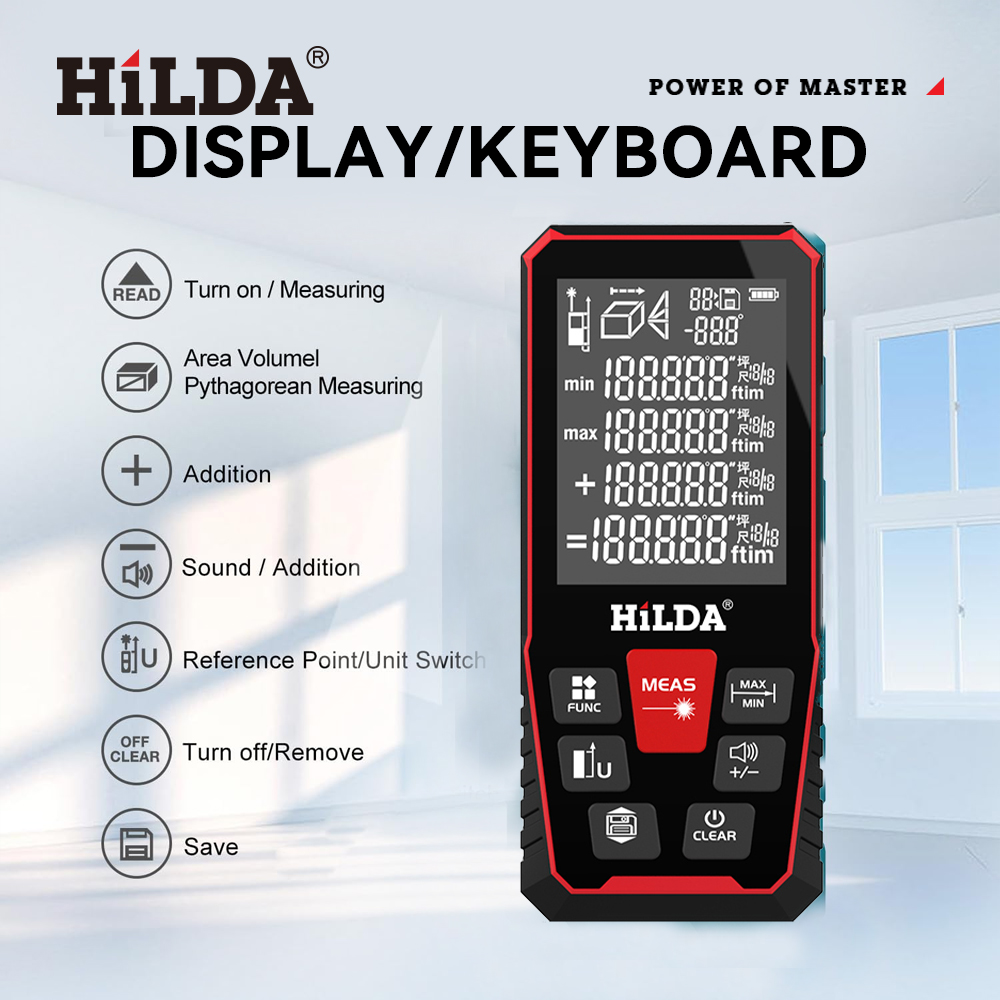 HILDA lazer mesafe 50M/100M/12 - Industrial Laser Tape Measure incelemesi ve fiyatı