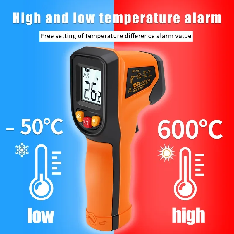 T400 T600 Dijital Kızılötesi T - Industrial Laser Thermometer Gun incelemesi ve fiyatı