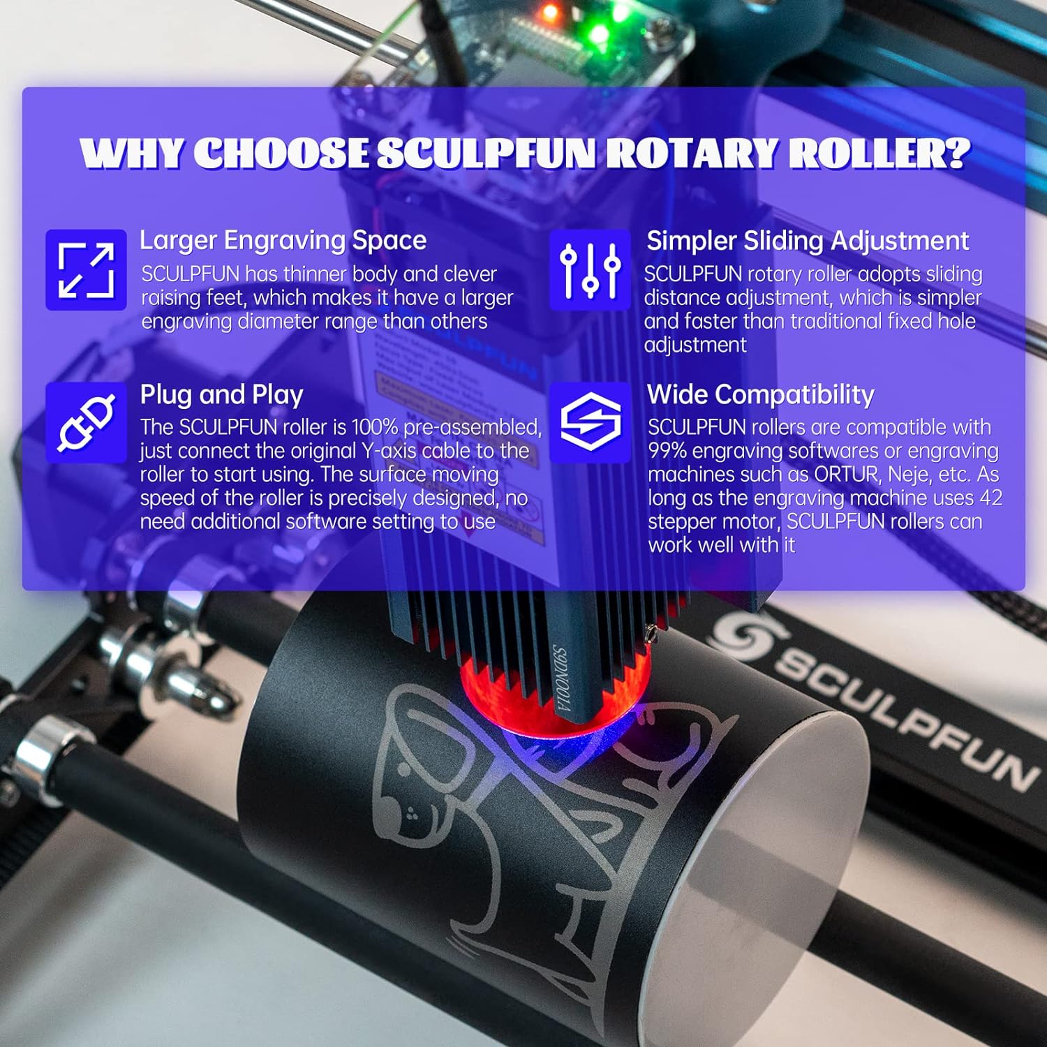 SCULPFUN Lazer Döner Silindir  - Rotary Axis Laser Engraver incelemesi ve fiyatı