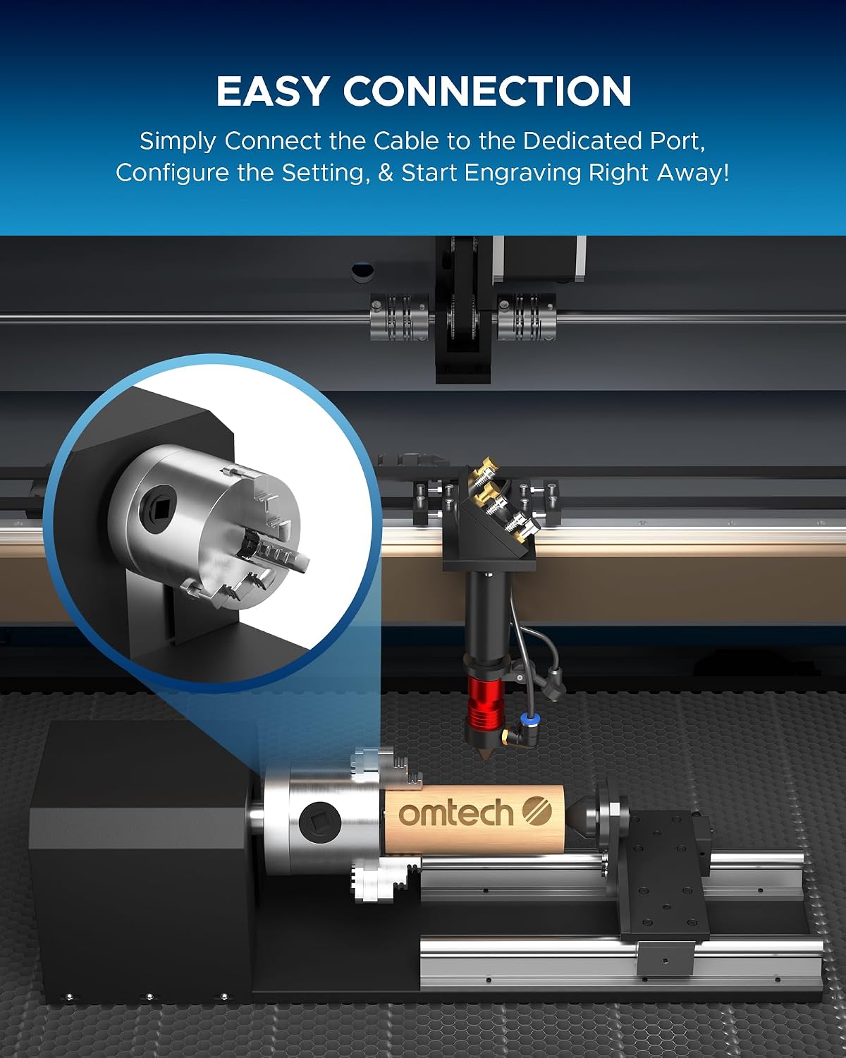 CO2 Lazer Gravür Makineleri iç - Rotary Axis Laser Engraver incelemesi ve fiyatı